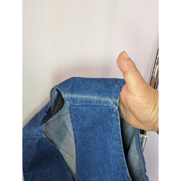 Vintage Wrangler Denim Blue Jean Vest Men's Medium 14oz Denim 70s 80s (G08) - Picture 7 of 12